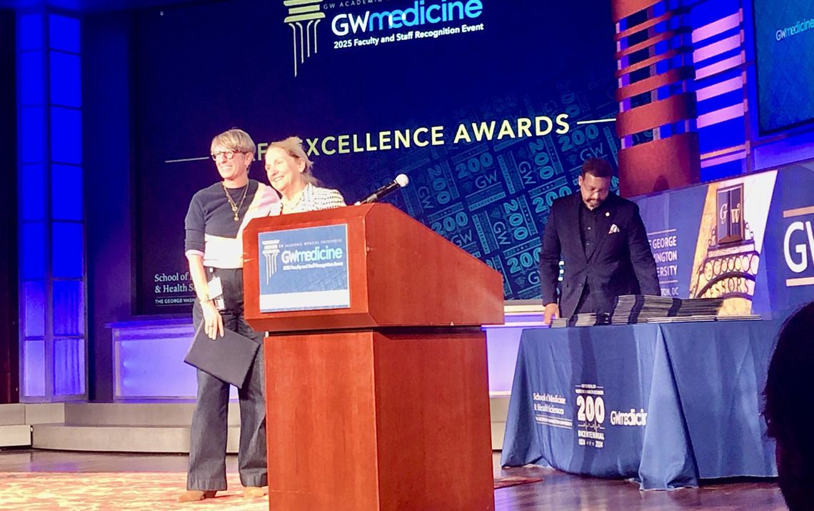 Siobhan receives a Staff Excellence Award.