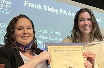 Logan Prock receives the Frank Slaby PA Anatomy Award